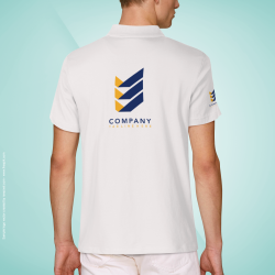 Unisex Poloshirt weiß Textildruck